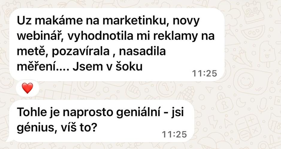 Zpráva od Zdenky: nový webinář, vyhodnocené reklamy na Metě a nasazené měření